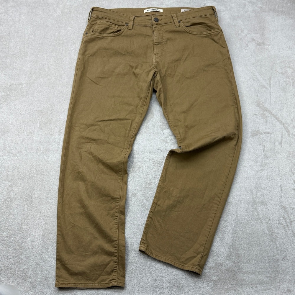 Mavi Matt Relaxed Straight Leg Pant Mens 38x32 Brown Twill Stretch Stretch Baggy